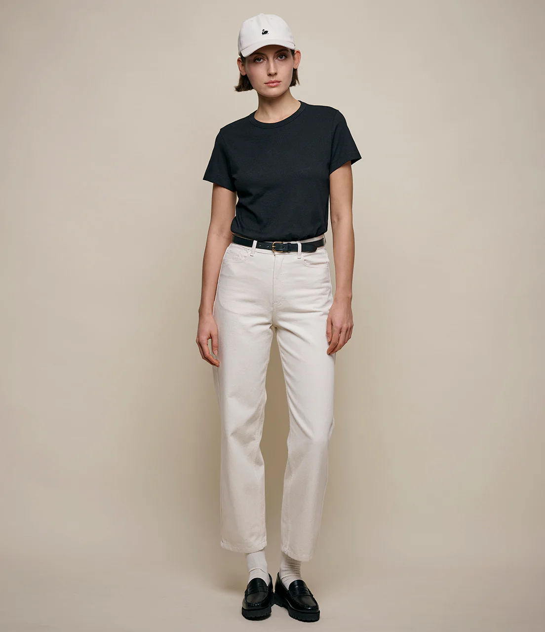 MERZ B. SCHWANEN COTTON - CASHMERE WOMEN'S T-SHIRT - DEEP BLACK - Image 4