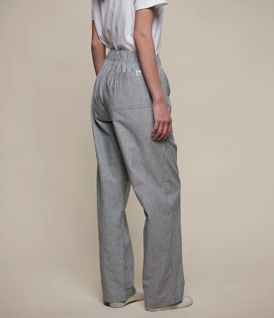 MERZ B. SCHWANEN COTTON PYJAMA PANTS - DEEP BLACK/ NATURE - Image 4