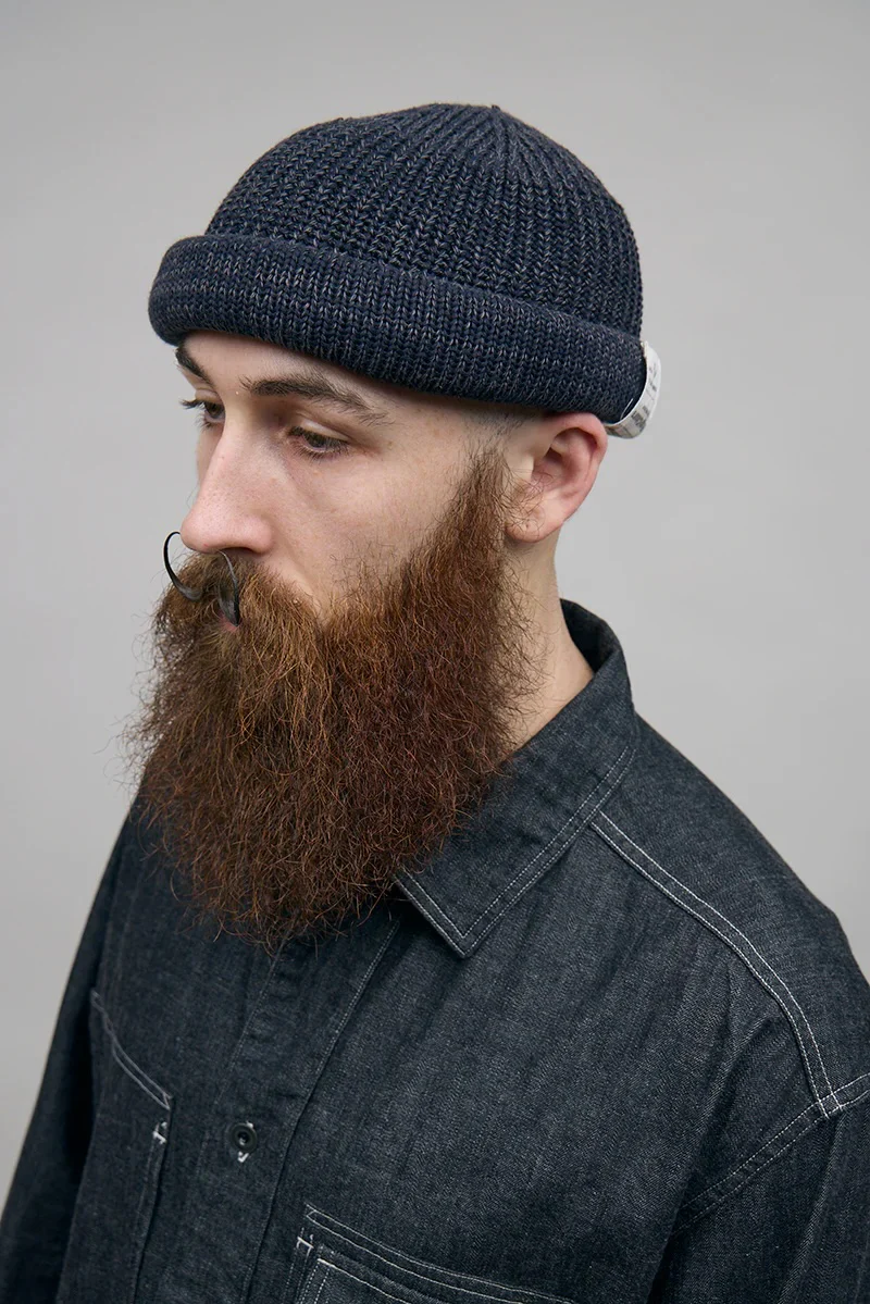 NIGEL CABOURN BEANIE COTTON - NAVY - Image 3