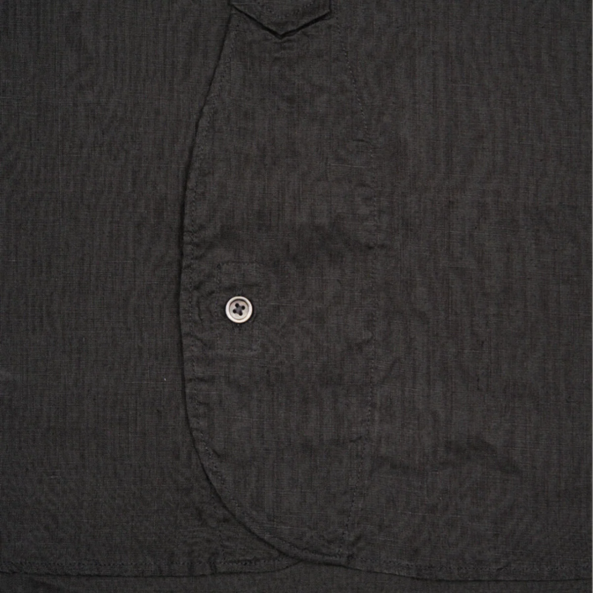 NIGEL CABOURN MAINLINE BRITISH OFFICER SHIRT HEMPHORSE CLOTH - CHARCOAL GREY - Image 6