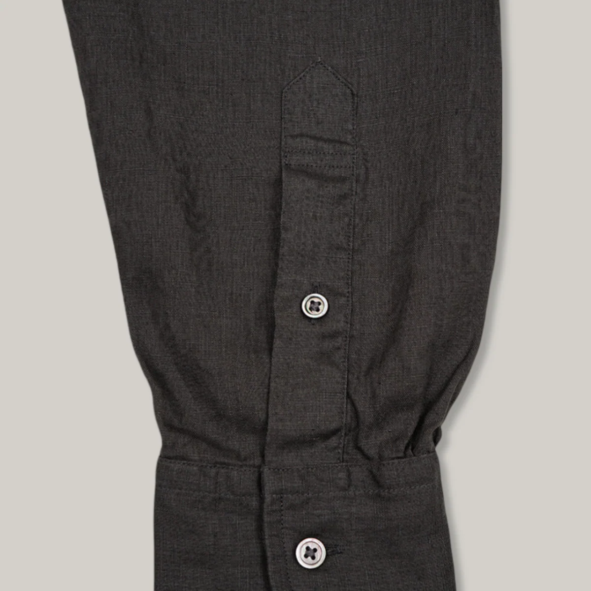 NIGEL CABOURN MAINLINE BRITISH OFFICER SHIRT HEMPHORSE CLOTH - CHARCOAL GREY - Image 9