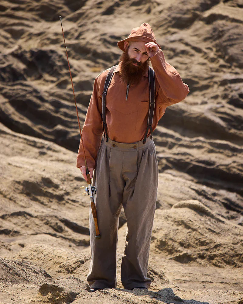 NIGEL CABOURN MAINLINE FISHERMAN PANT KURE KAKISHIBU - DARK BROWN - Image 2