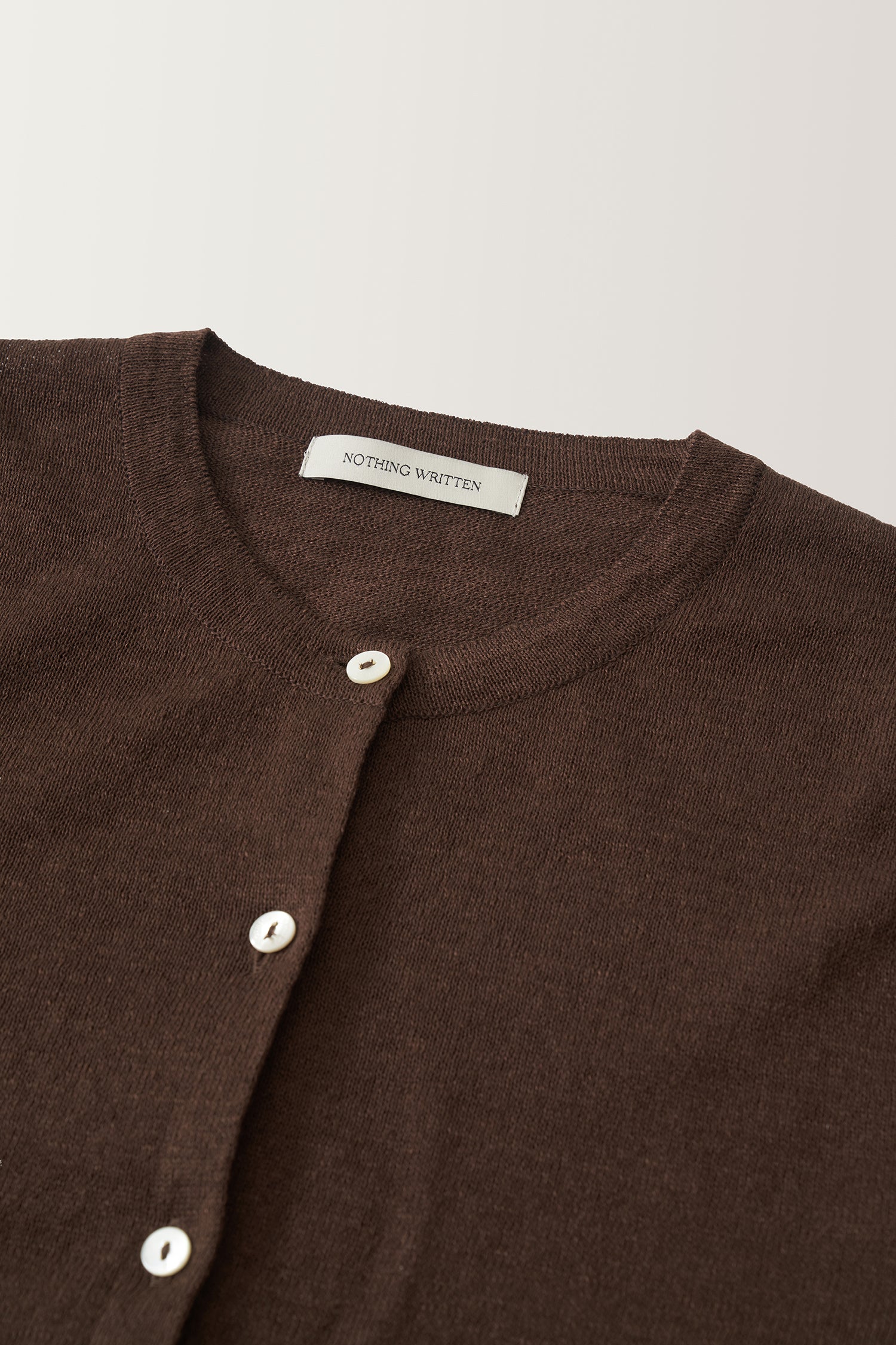 NOTHING WRITTEN ROLA LINEN CARDIGAN - BROWN - Image 6