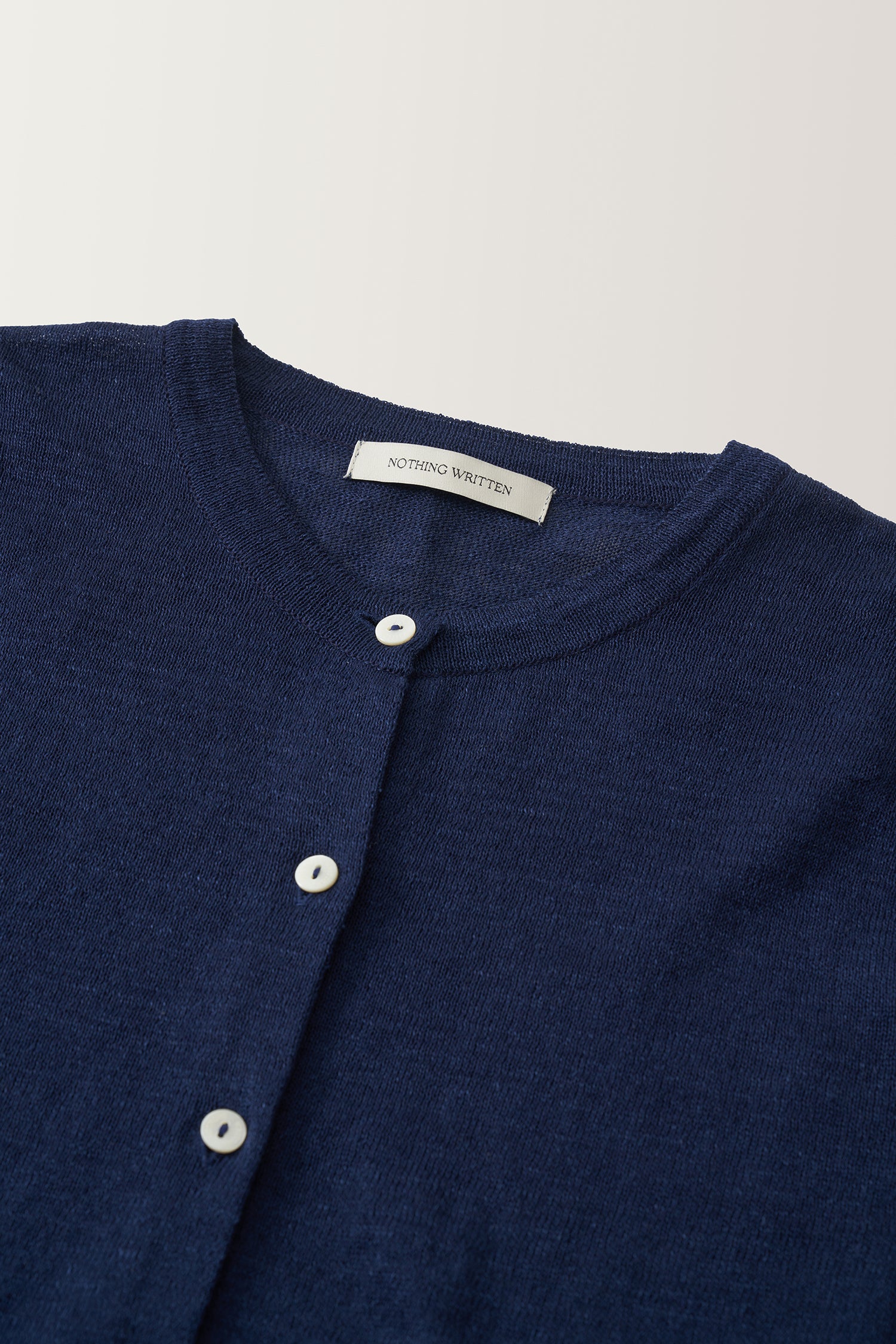 NOTHING WRITTEN ROLA LINEN CARDIGAN - NAVY - Image 3