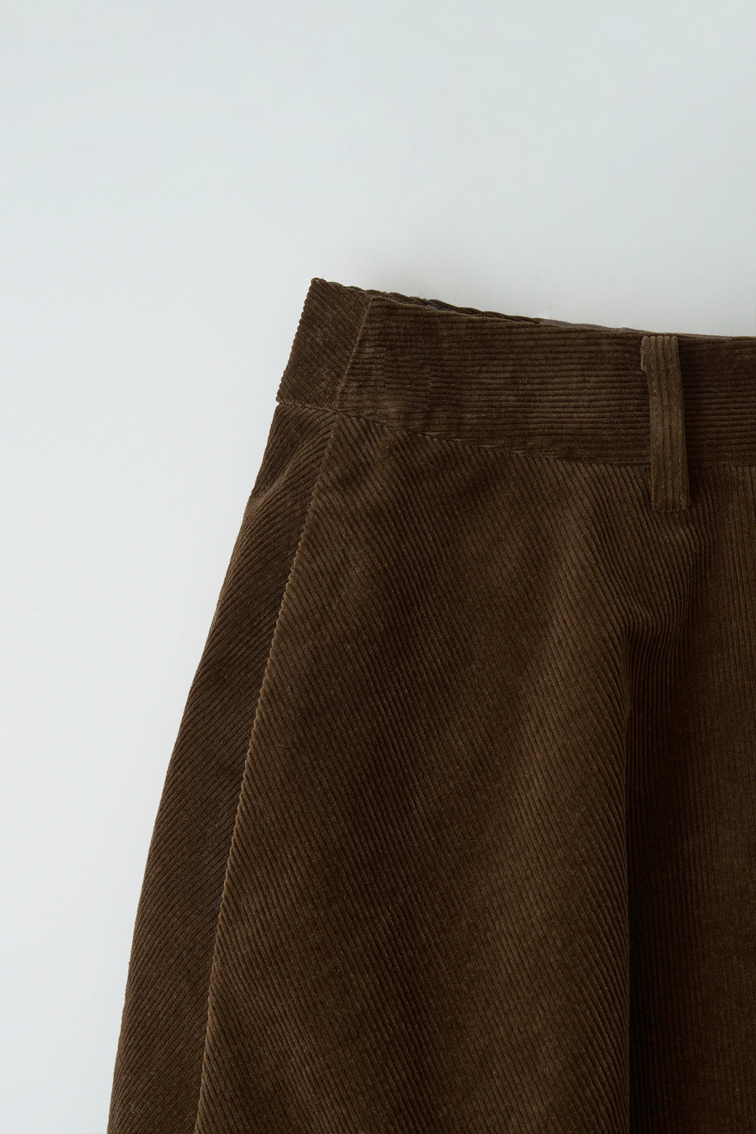 NOTHING WRITTEN ROLIN CORDUROY FLARED SKIRT - BROWN - Image 4