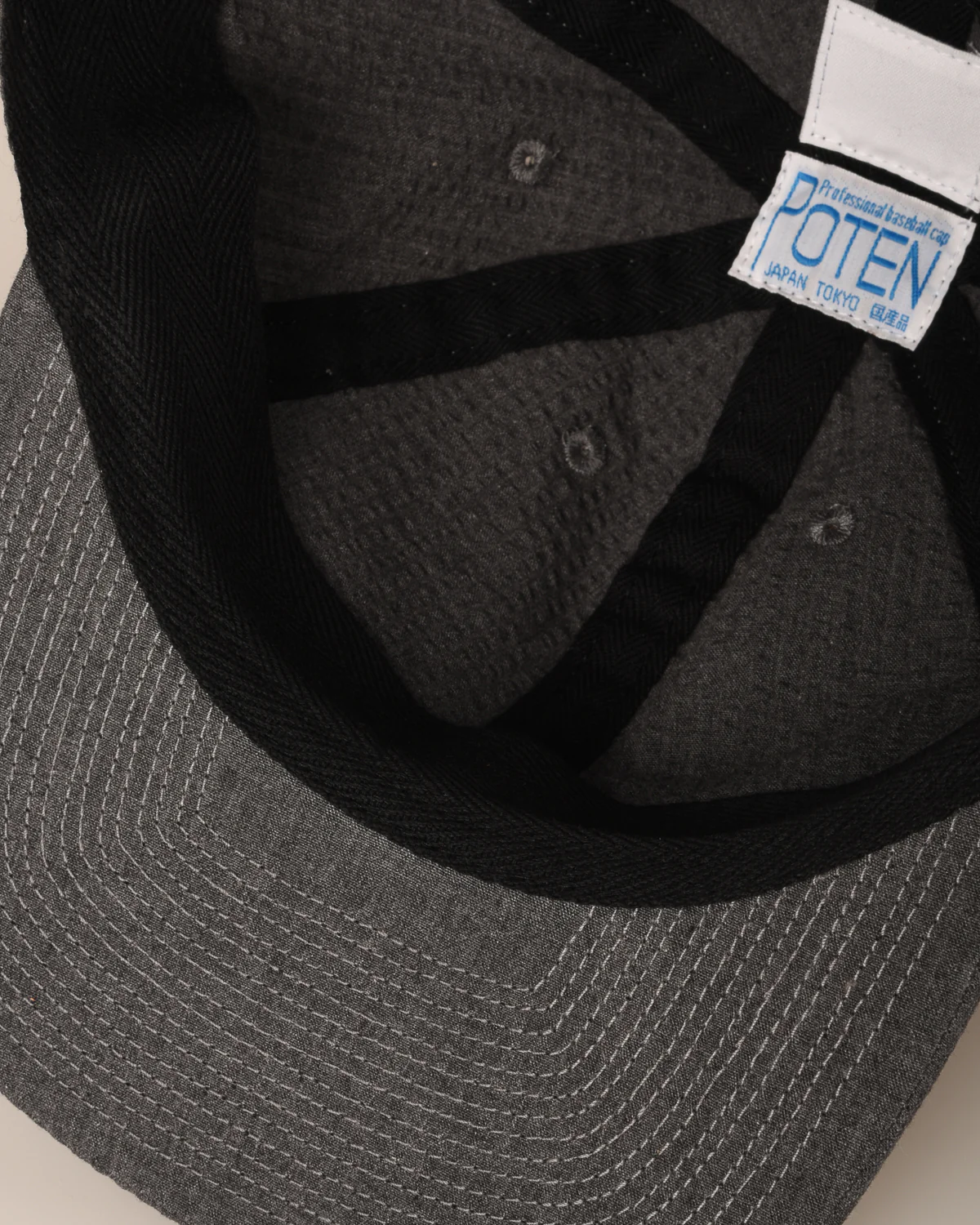 POTEN SEERSUCKER CAP - CHARCOAL GREY - Image 5