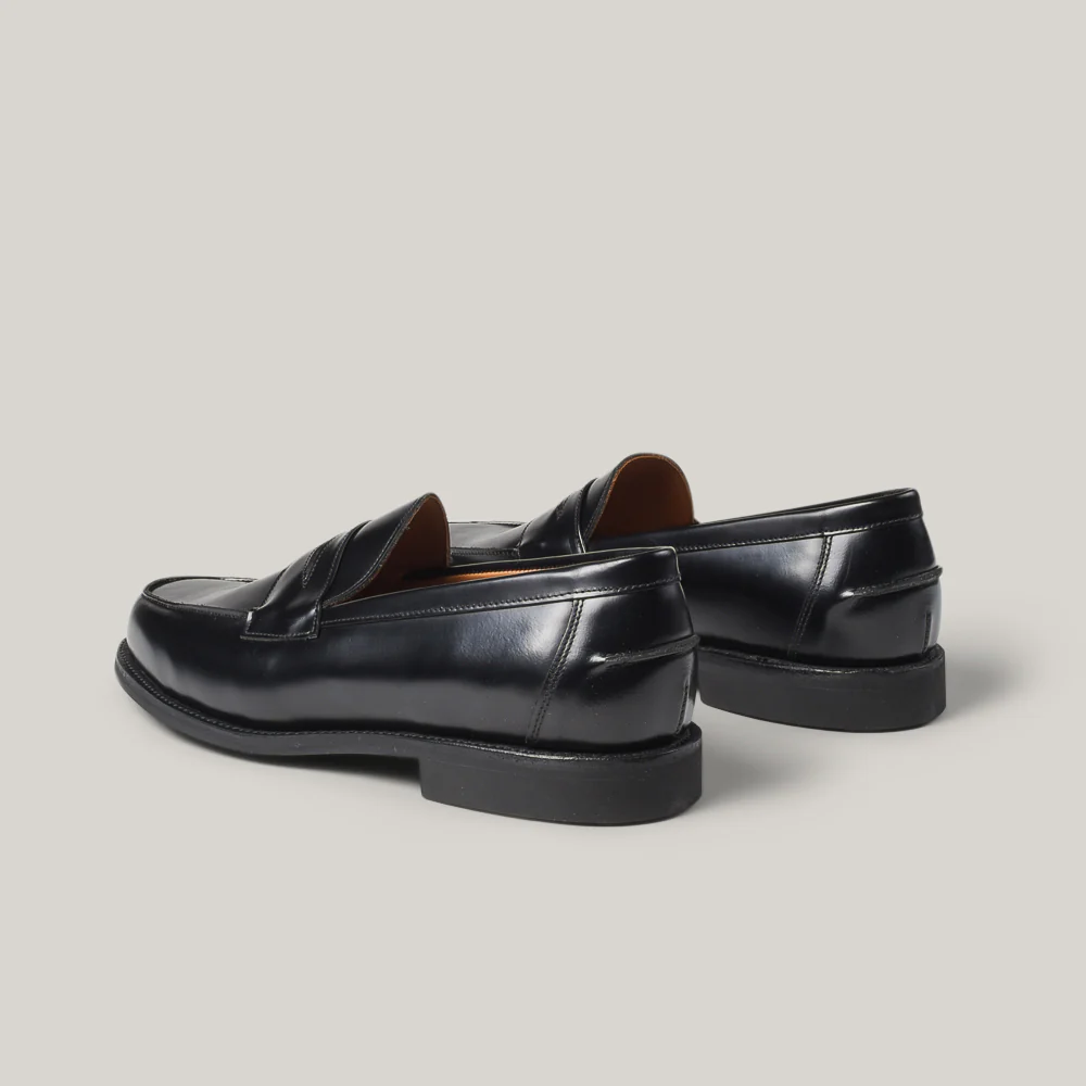 SANDERS BUTTSEAM APRON PENNY LOAFER - BLACK - Image 3