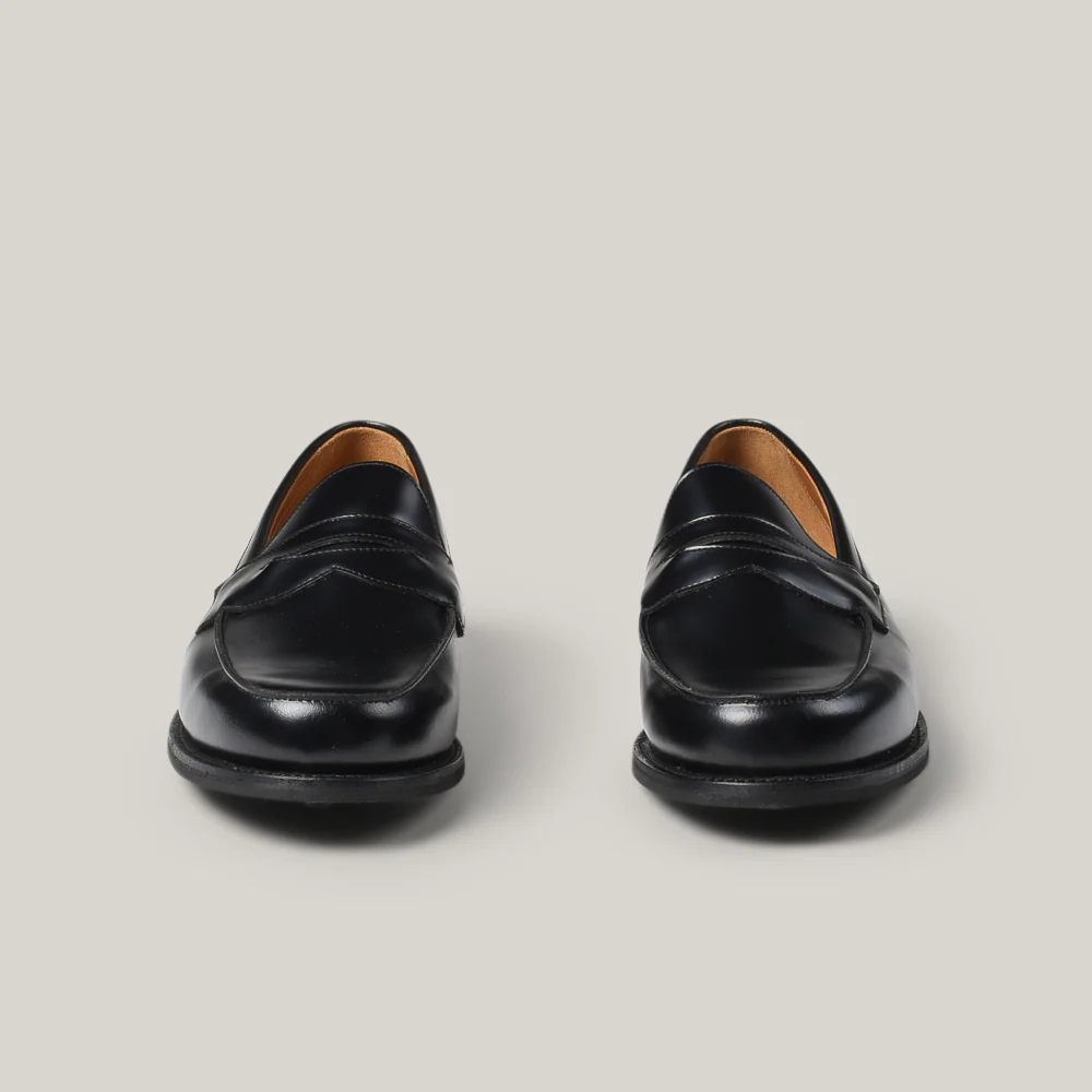SANDERS BUTTSEAM APRON PENNY LOAFER - BLACK - Image 4