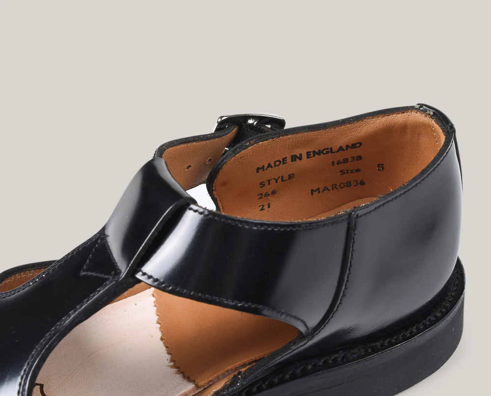 SANDERS FEMALE MILITARY SANDAL - BLACK - Image 6