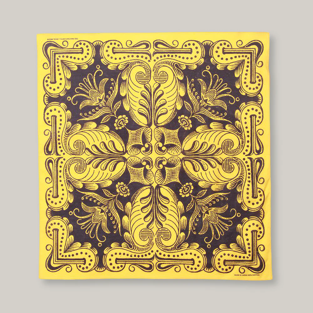 SNAIL BRAND BANDANA - YELLOW/ BROWN