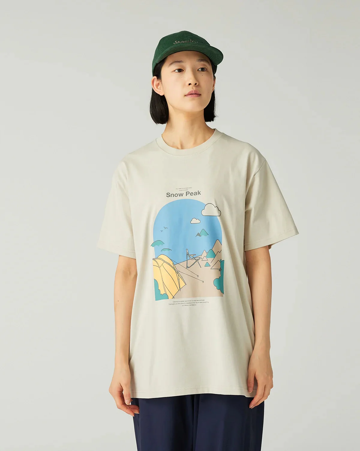 SNOW PEAK CAMPING GRAPHIC T-SHIRT - IVORY - Image 4