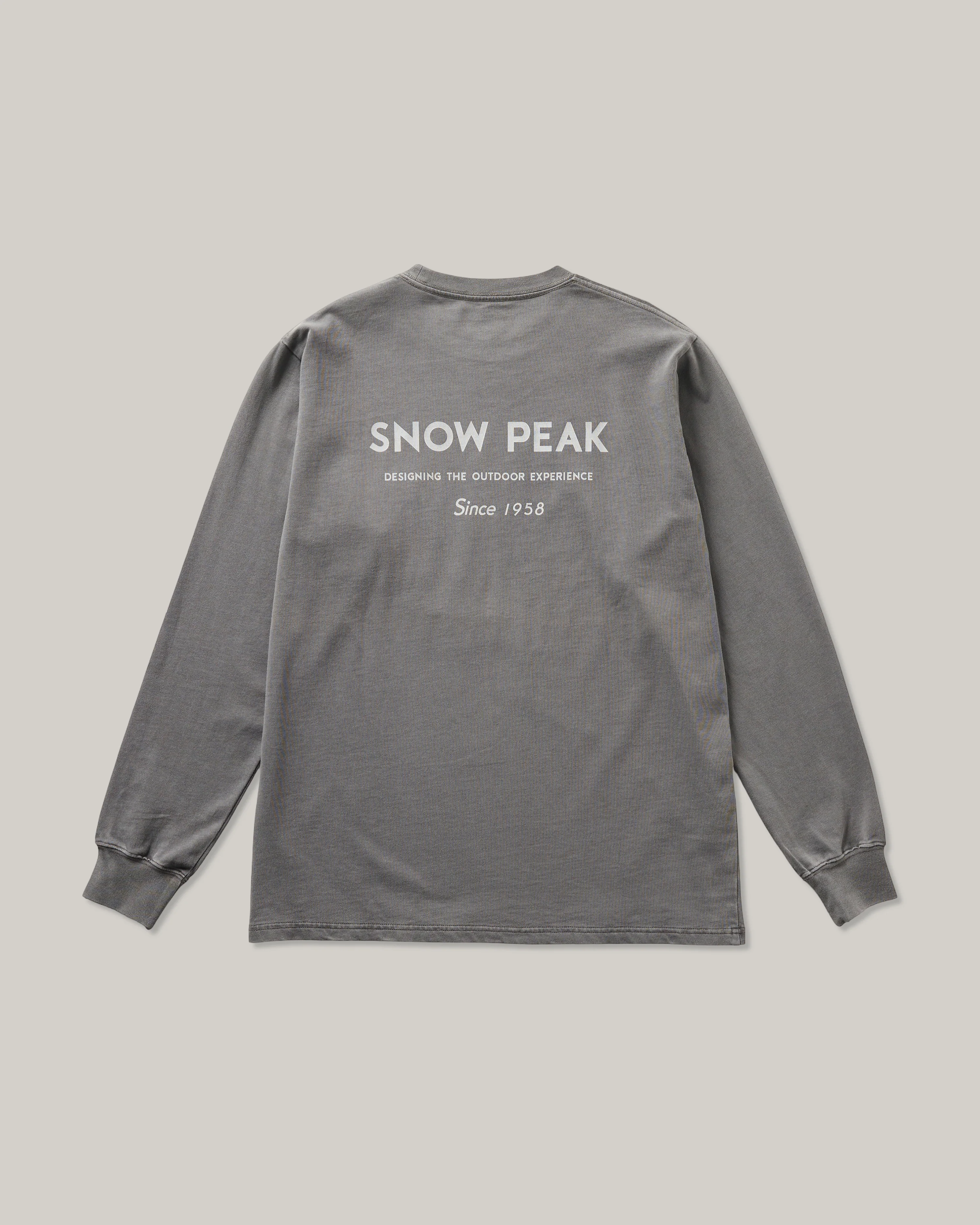 SNOW PEAK GARMENT DYED L/S T-SHIRT - CHARCOAL - Image 2