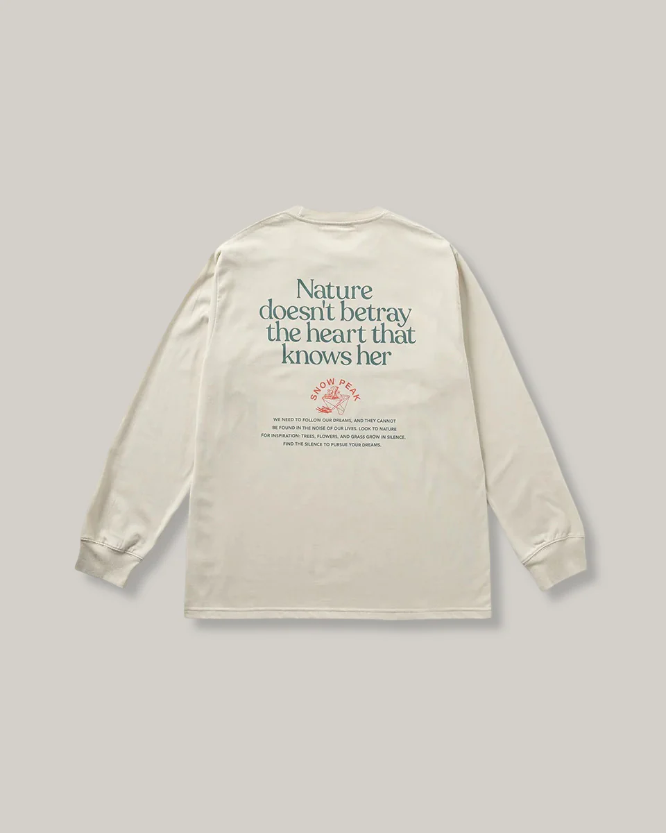 SNOW PEAK LIVING WITH NATURE L/S T-SHIRT - IVORY