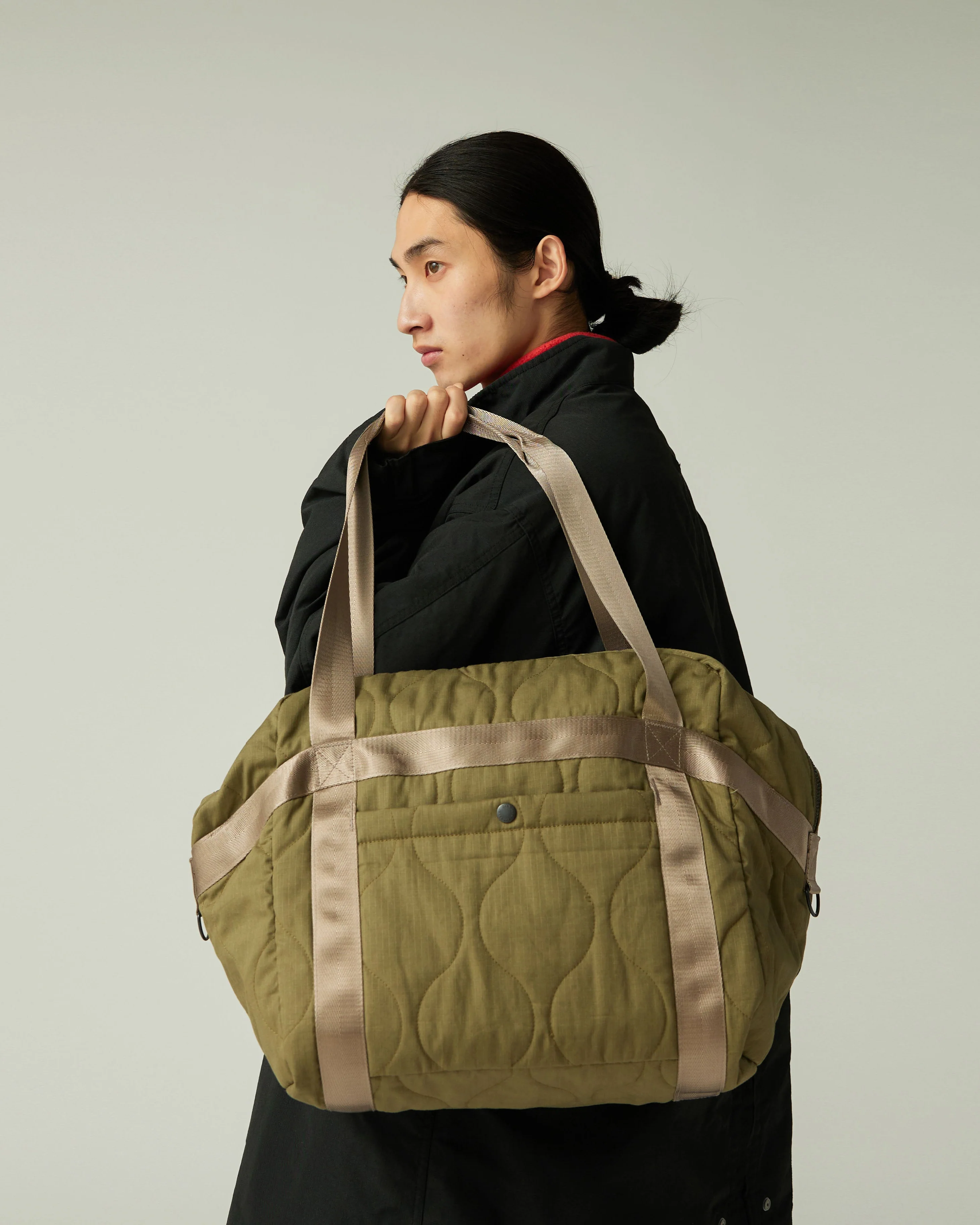 SNOW PEAK QUILTED RIPSTOP DUFFLE - OLIVE - Image 3
