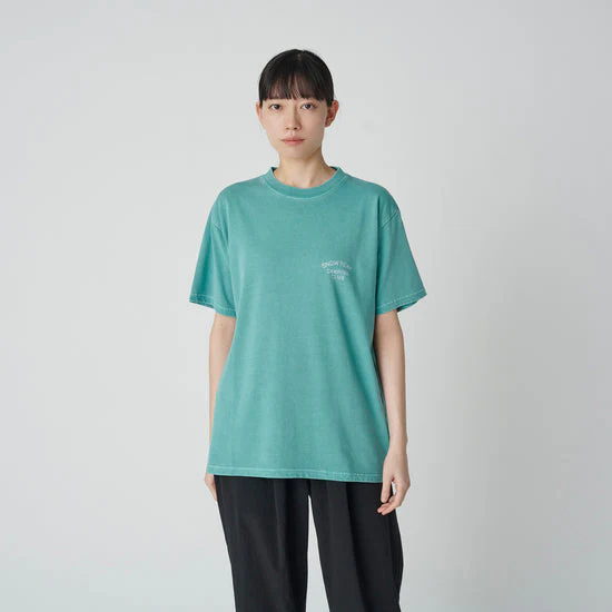 SNOW PEAK RECYCLED COTTON DYED T-SHIRT SPC - GREEN WASH - Image 4