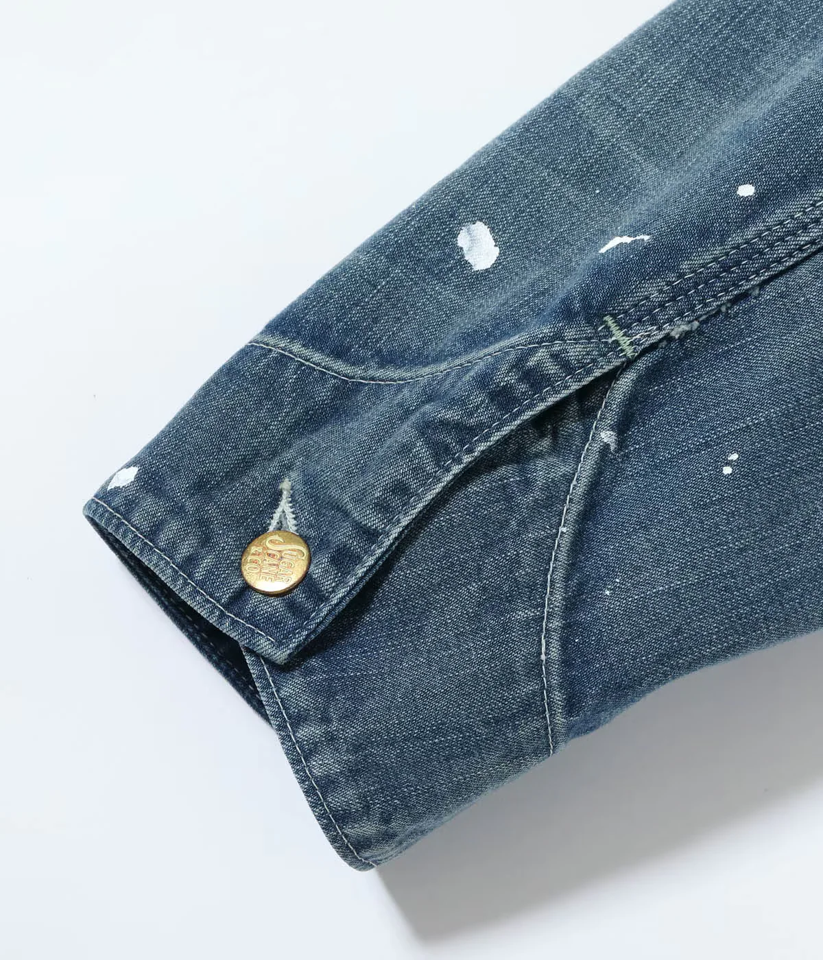 SUGAR CANE 11oz. BLUE DENIM WORK COAT AGED MODEL - Image 12