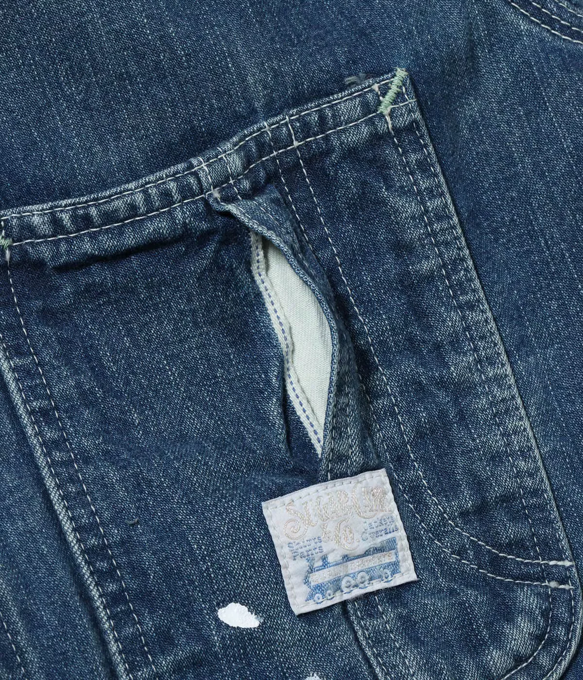SUGAR CANE 11oz. BLUE DENIM WORK COAT AGED MODEL - Image 9