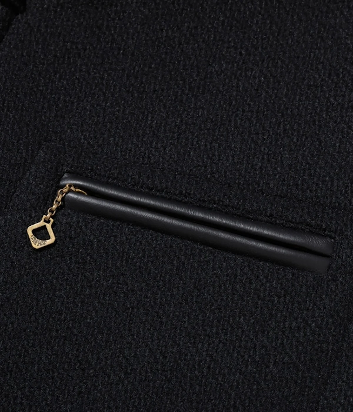 SUGAR CANE WOOL MELTON SPORTS JACKET - BLACK - Image 4