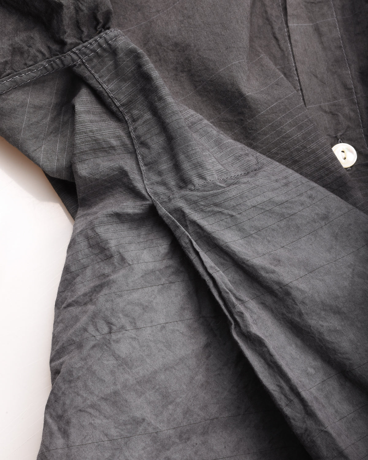 TENDER PLASTRON SHIRT - DOPPLER STRIPE COTTON CAMBRIC - CHESTNUT - Image 6