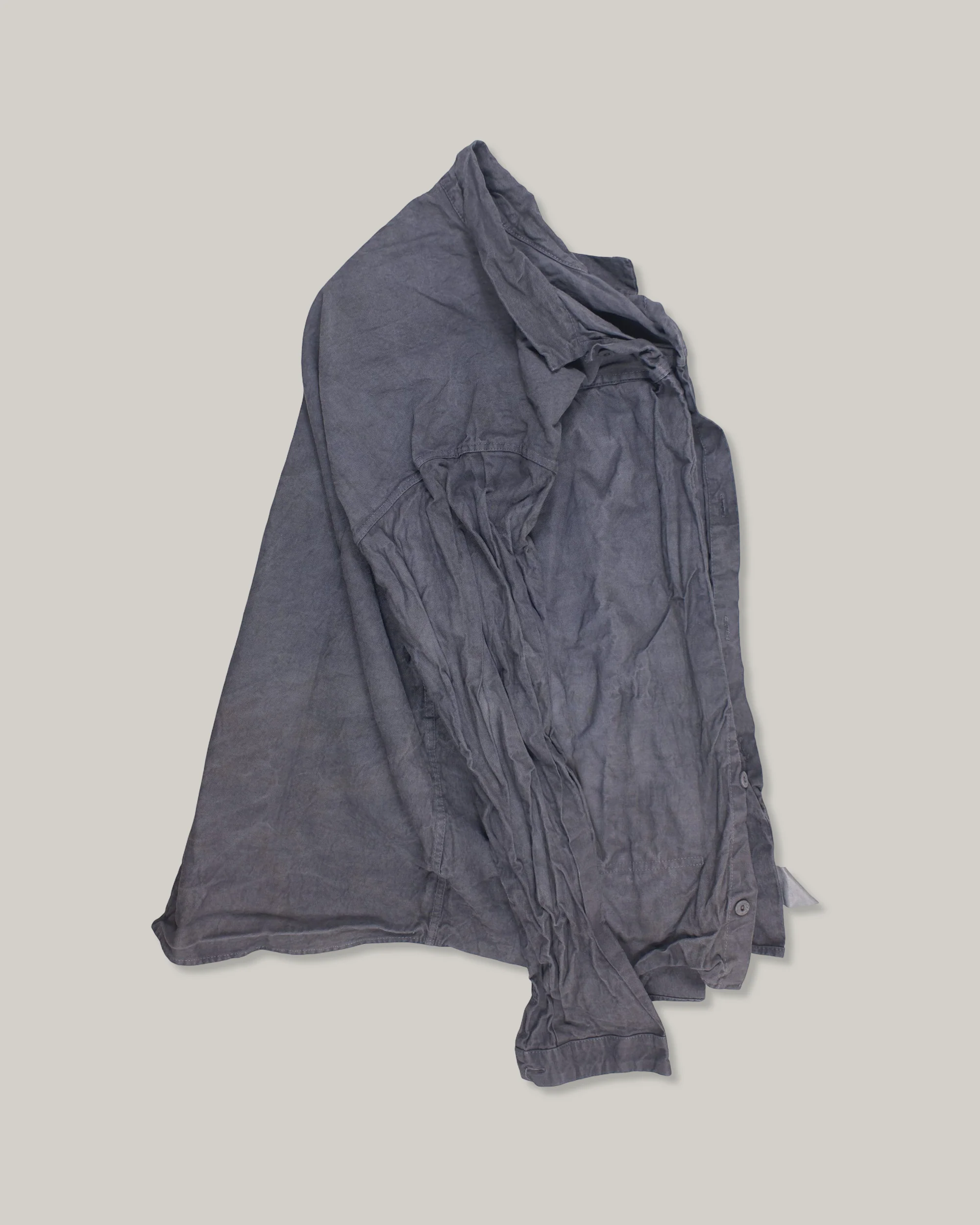 TENDER PLEAT POCKET POCKET SHIRT - COTTON DROP CLOTH - GREY LOGWOOD - Image 3