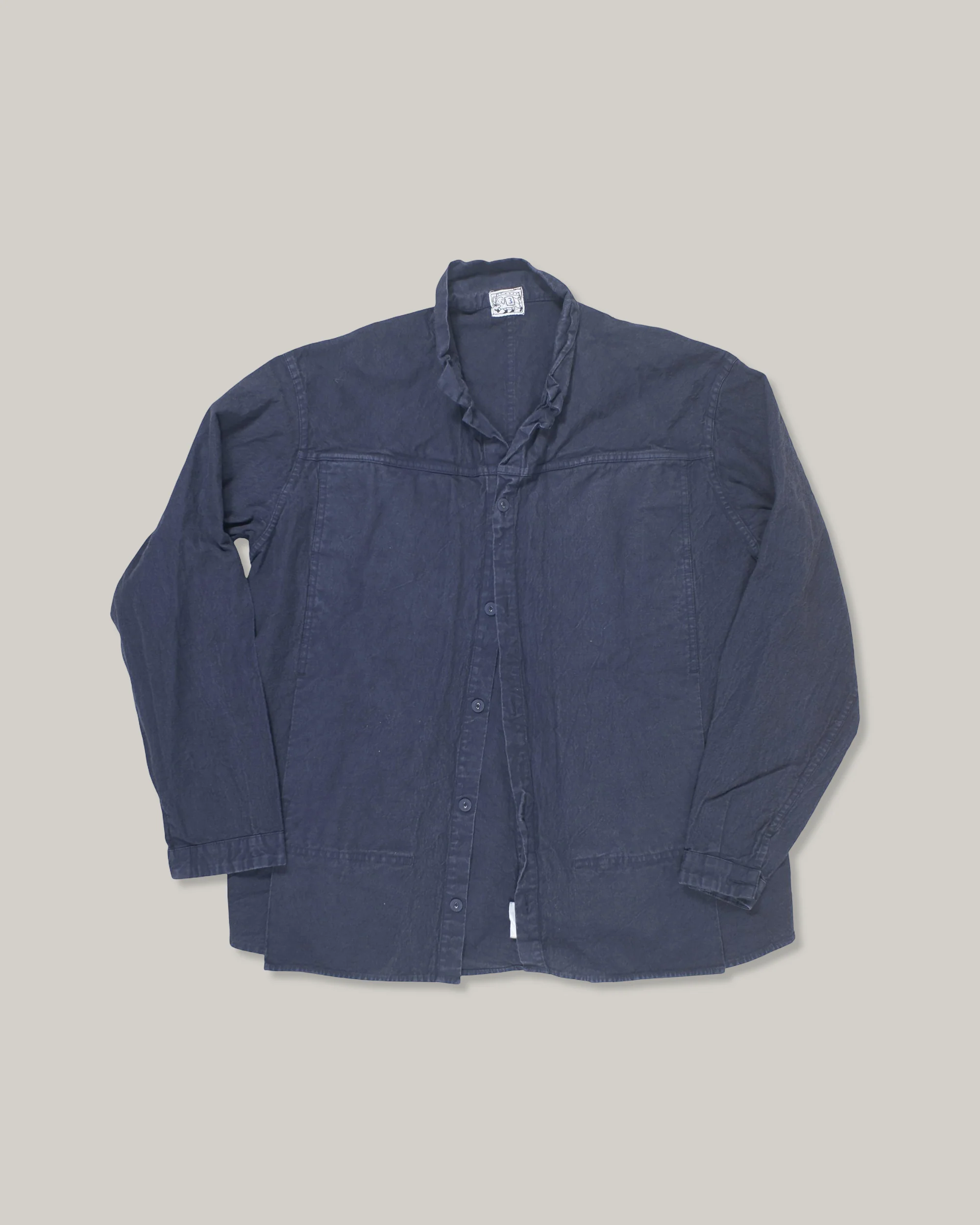 TENDER PLEAT POCKET POCKET SHIRT - COTTON DROP CLOTH - HADAL BLUE