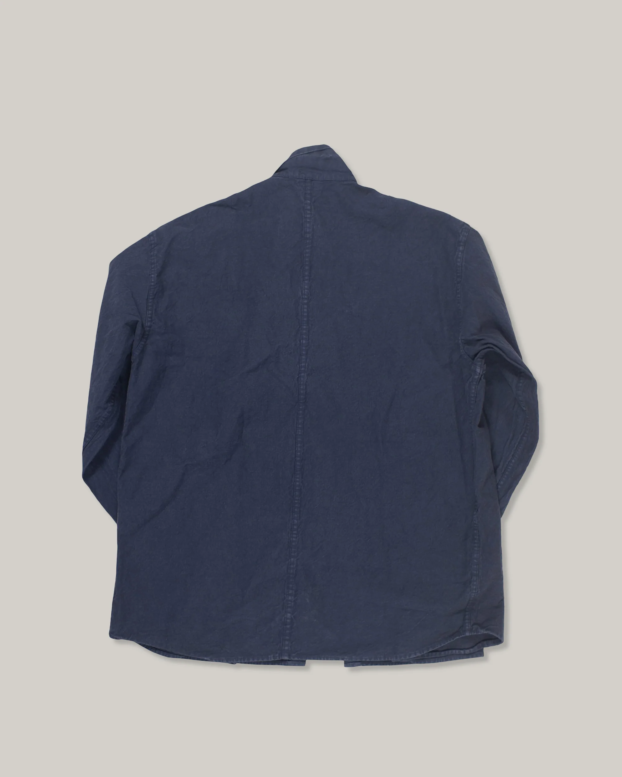 TENDER PLEAT POCKET POCKET SHIRT - COTTON DROP CLOTH - HADAL BLUE - Image 4
