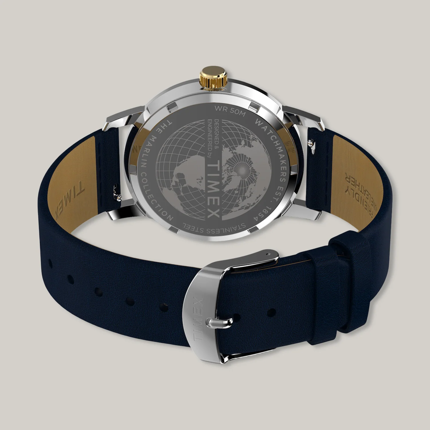 TIMEX MARLIN® QUARTZ GMT 40MM LEATHER STRAP WATCH - BLUE DIAL - Image 5