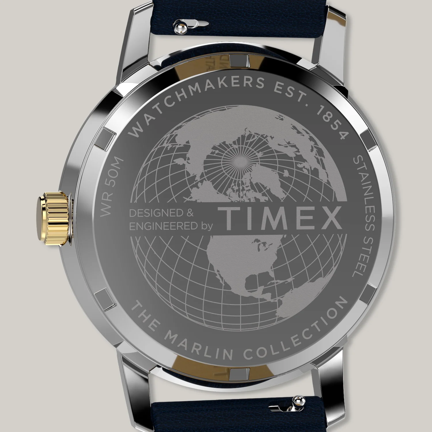 TIMEX MARLIN® QUARTZ GMT 40MM LEATHER STRAP WATCH - BLUE DIAL - Image 6