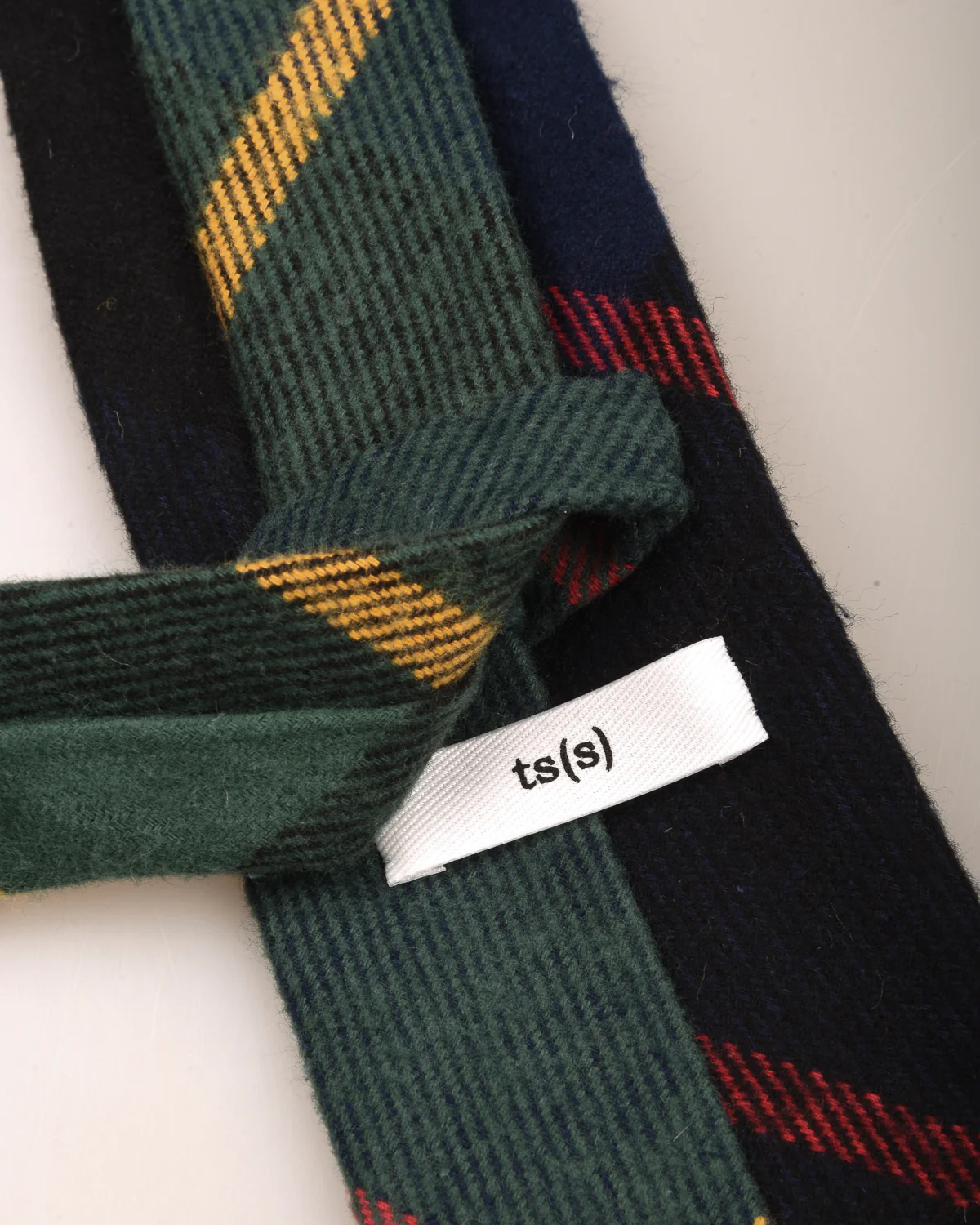 TS(S) LARGE TARTAN PLAID NECK TIE - NAVY - Image 3