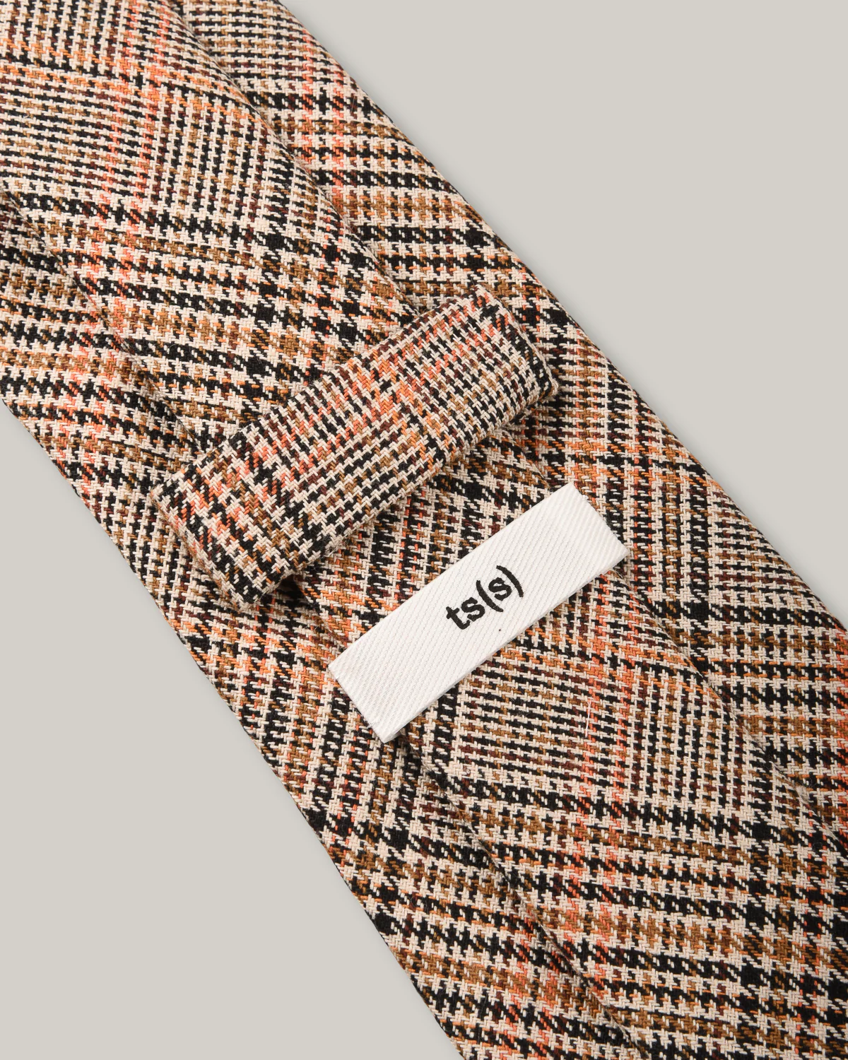 TS(S) SMOKY BASIC PLAID COTTON CLOTH NECK TIE - GLENPLAID - Image 3