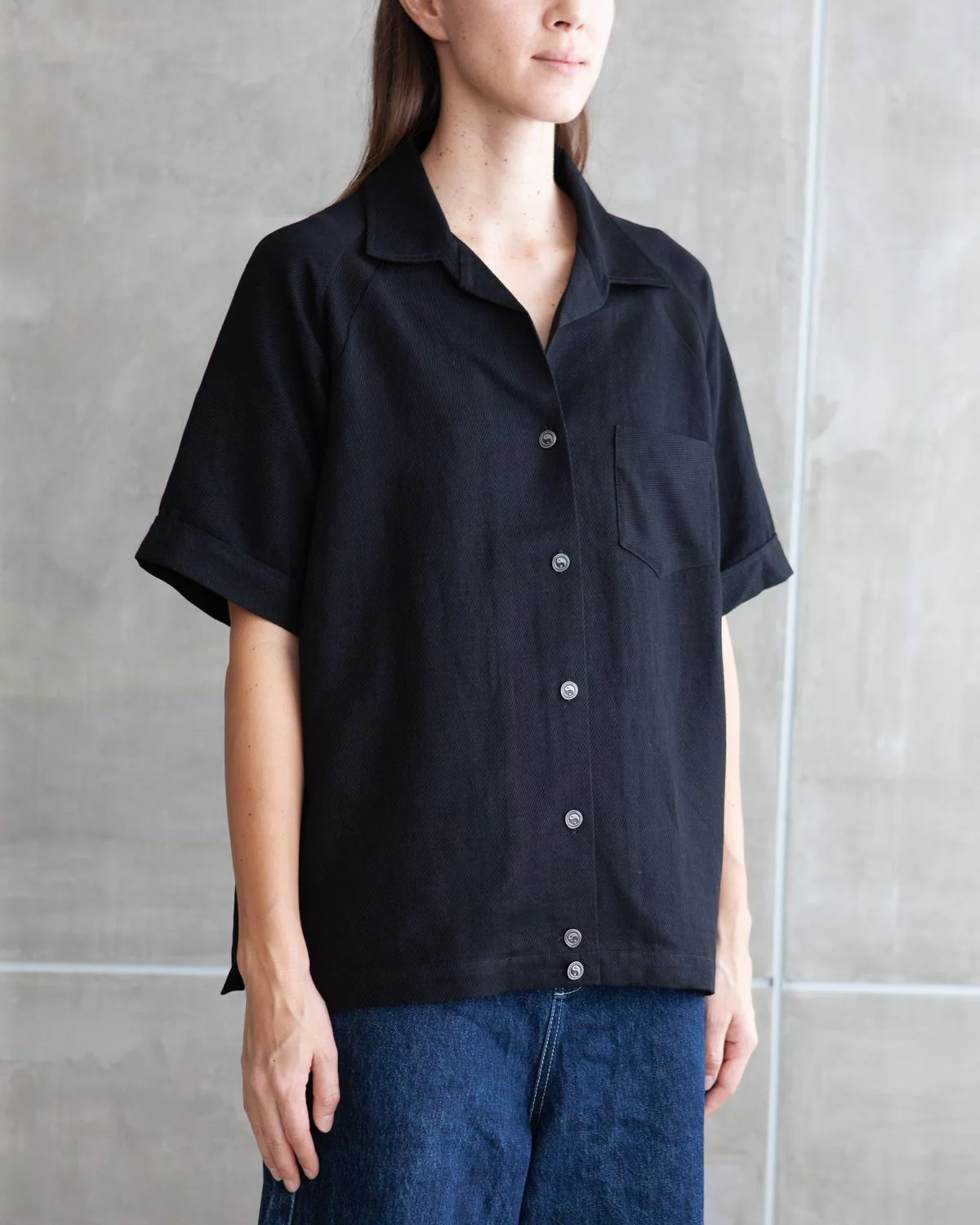 W'MENSWEAR BOWLING SHIRT - BLACK - Image 4