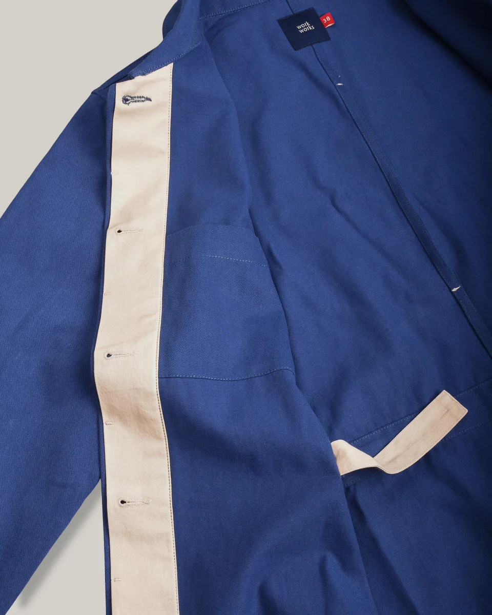 WORK WORKS WOMENS CROPPED JACKET - BLUE TWILL - Image 6