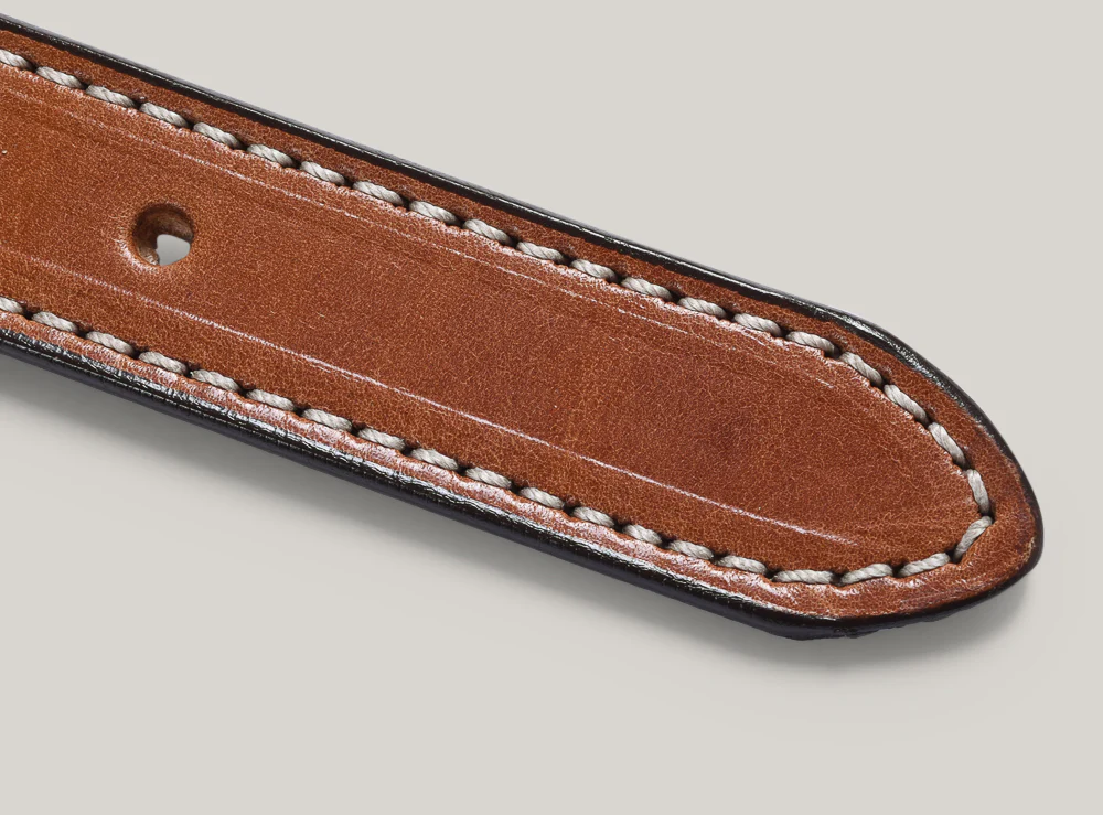 YUKETEN 1" TRIPLE STITCHED BELT - BUCK BROWN W/ NATURAL STITCH - Image 3