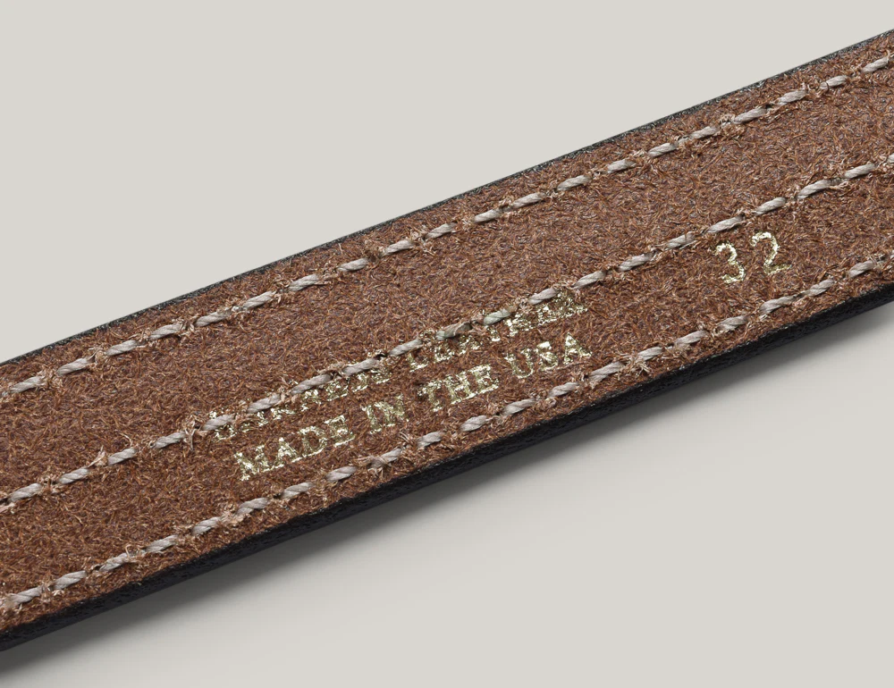 YUKETEN 1" TRIPLE STITCHED BELT - BUCK BROWN W/ NATURAL STITCH - Image 6